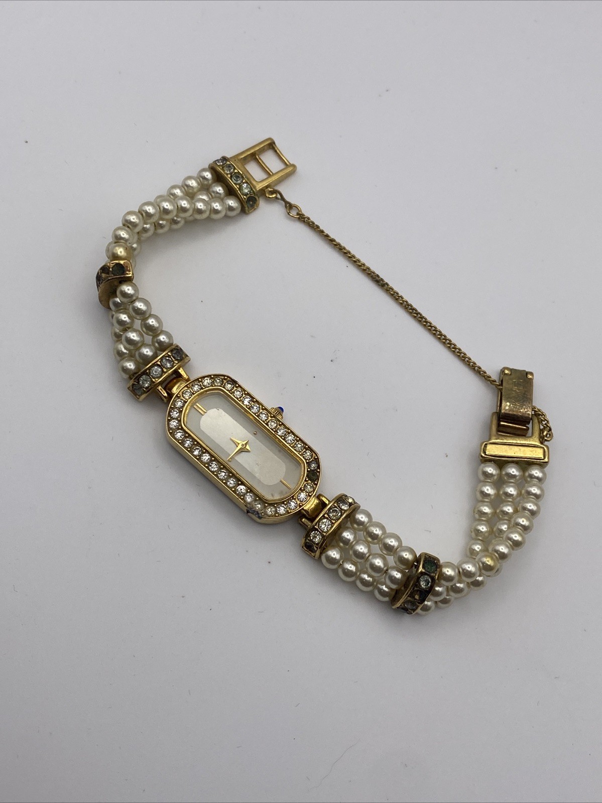 Vtg. Elizabeth Taylor for Avon Evening Star Gold Pearl Watch New Battery