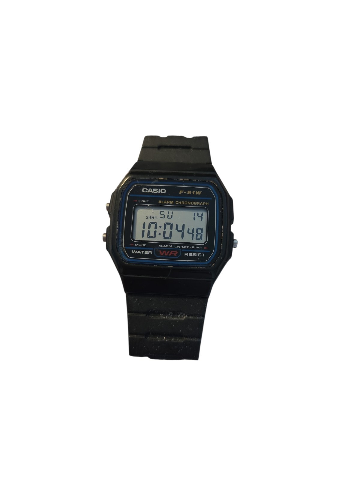 Vintage Casio Digital Watch Black F-91W Running WR