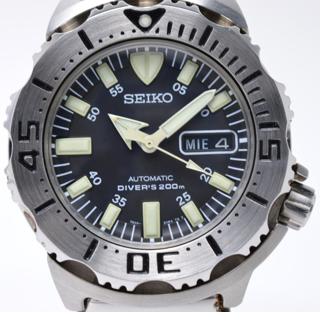 【Near MINT】 SEIKO Black Monster SKX779 7S26-0350 42mm Mens Automatic Watch JAPAN