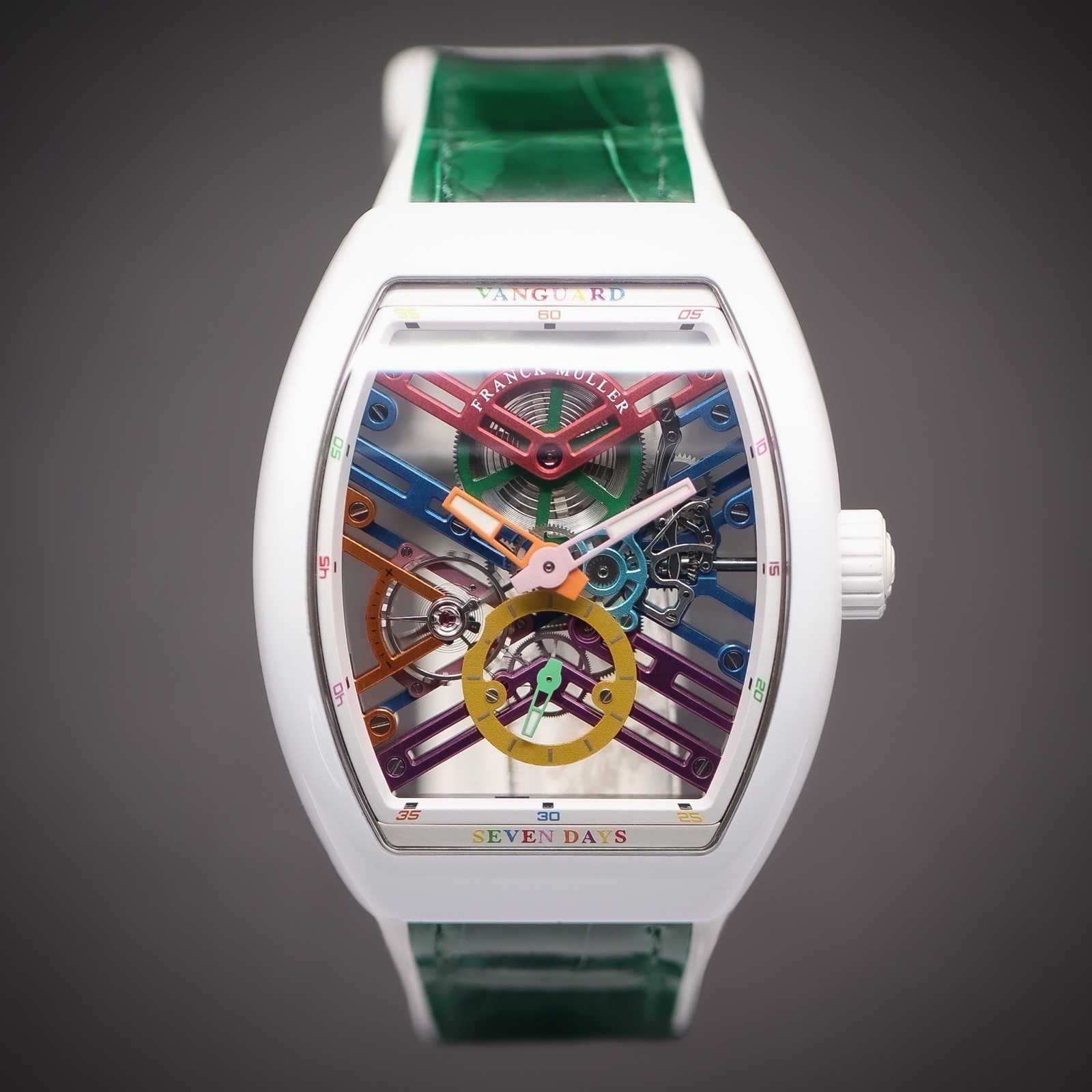 FRANCK MULLER Vanguard 7 Days Skeleton “Colour Dreams” Ceramic/Titanium Full Set