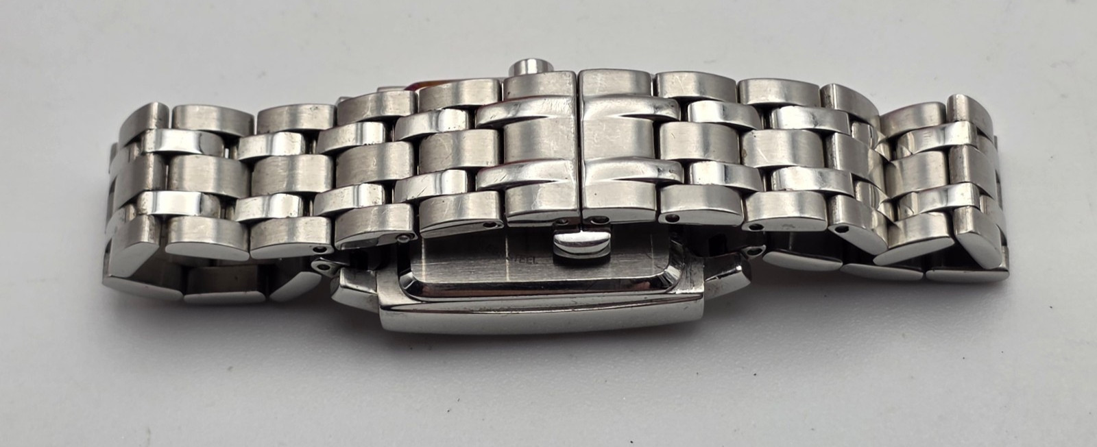 BMW Logo Rectangular Stainless Steel Bracelet Watch 5.5 In Wrist Silver Quartz