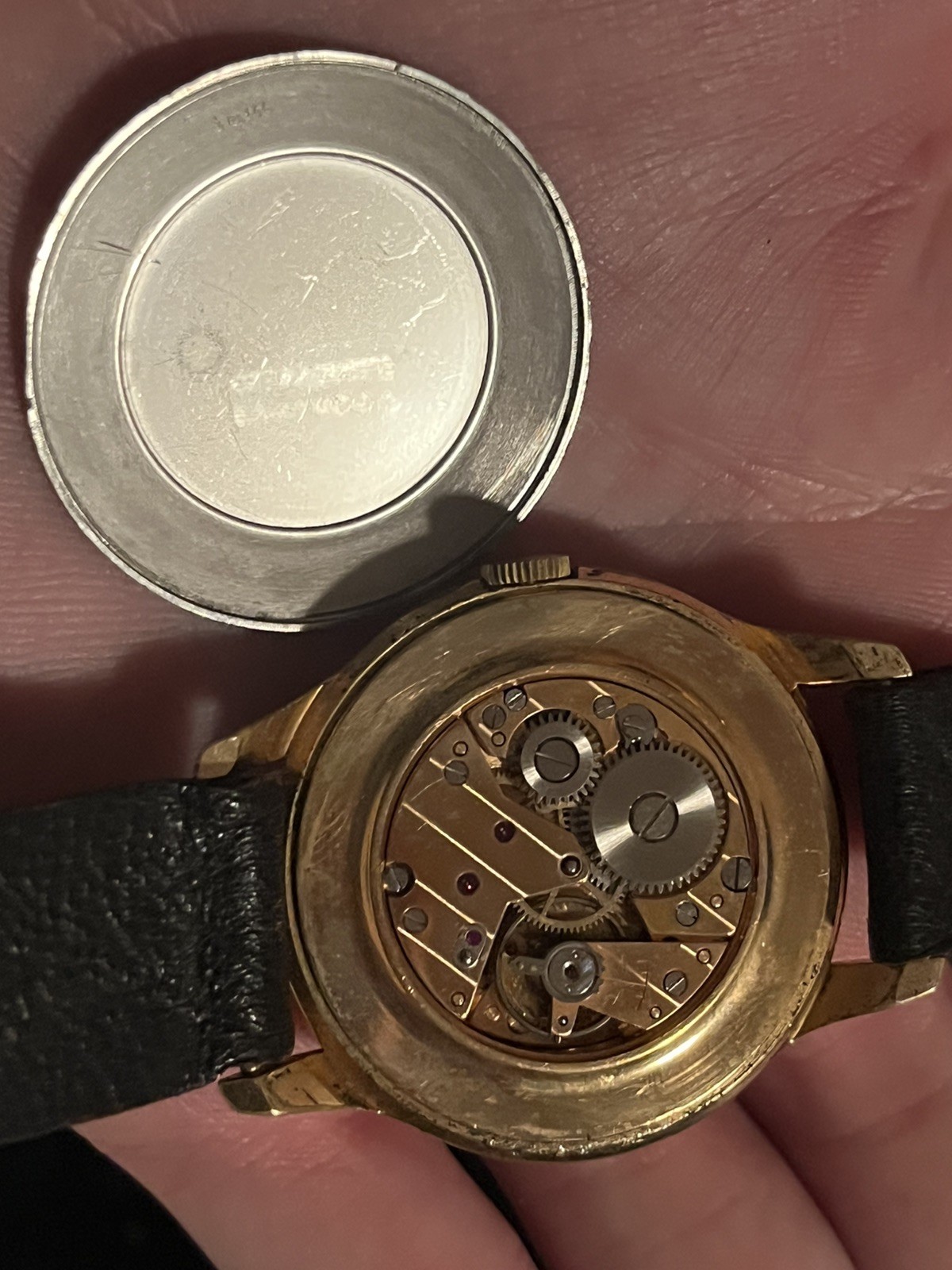 VINTAGE MARVEL WATCH MANUAL WIND sub second Gold Plate Calatrava Arabic Numerals