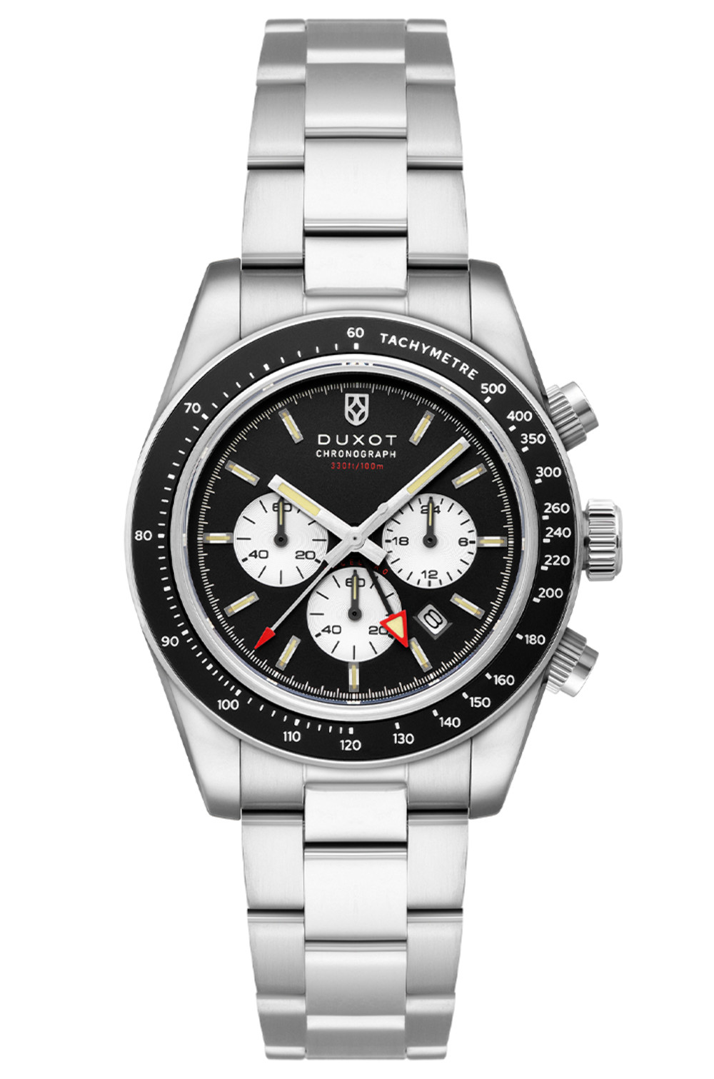 Vitesse Dual Time Chronograph Black / Stainless Steel | Black Dial Wristwatch DX