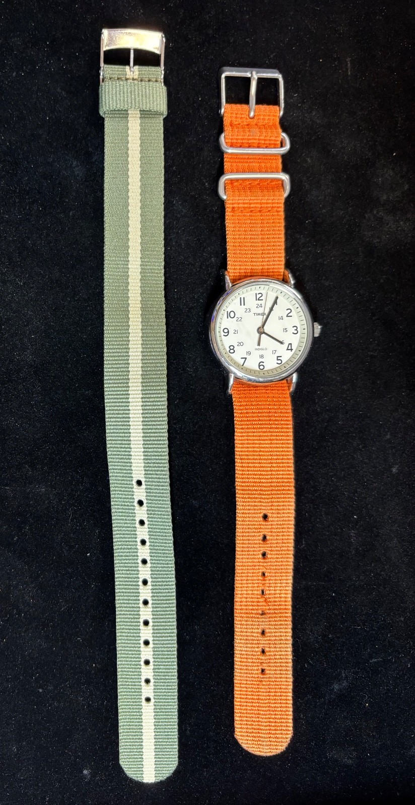Timex Weekender Quartz Watch White Dial Indiglo|Extra Green Strap|Untested|#W09