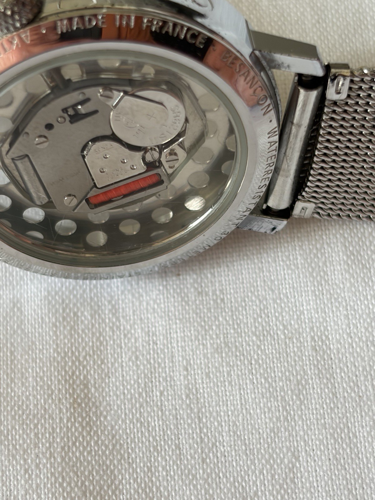 Akteo J.C. Mareschal Design Quartz Watch France Mesh Band Runs