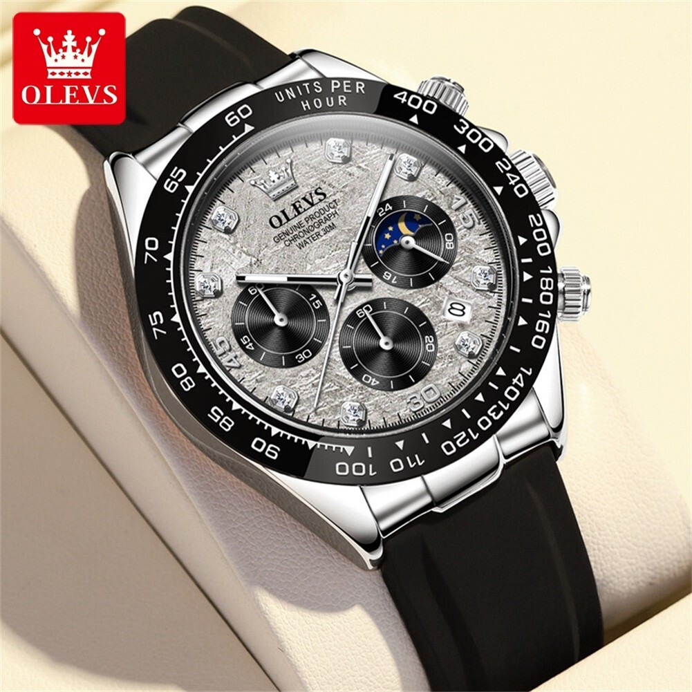 Waterproof Quartz Luxury Watch OLEVS Business Men’s Luminous Date Strap