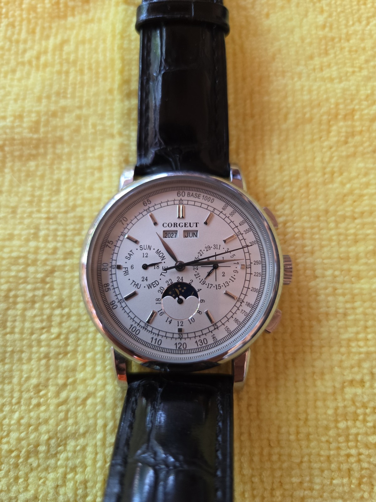 CORGEUT Courborne 42MM Automatic Month Date Year Mens Wristwatch Multifunction!!