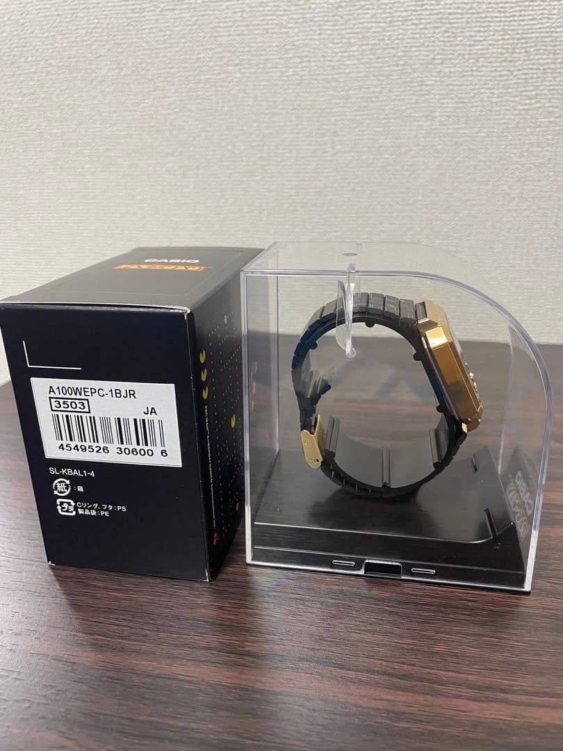 CASIO Pac-Man Collaboration A100WEPC-1BJR Wristwatch Black Gold Digital New