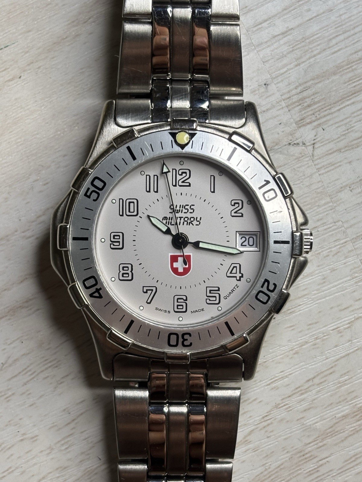CX Swiss Military Men’s 37mm Diver Style Watch Quartz Steel Bracelet Date 30M