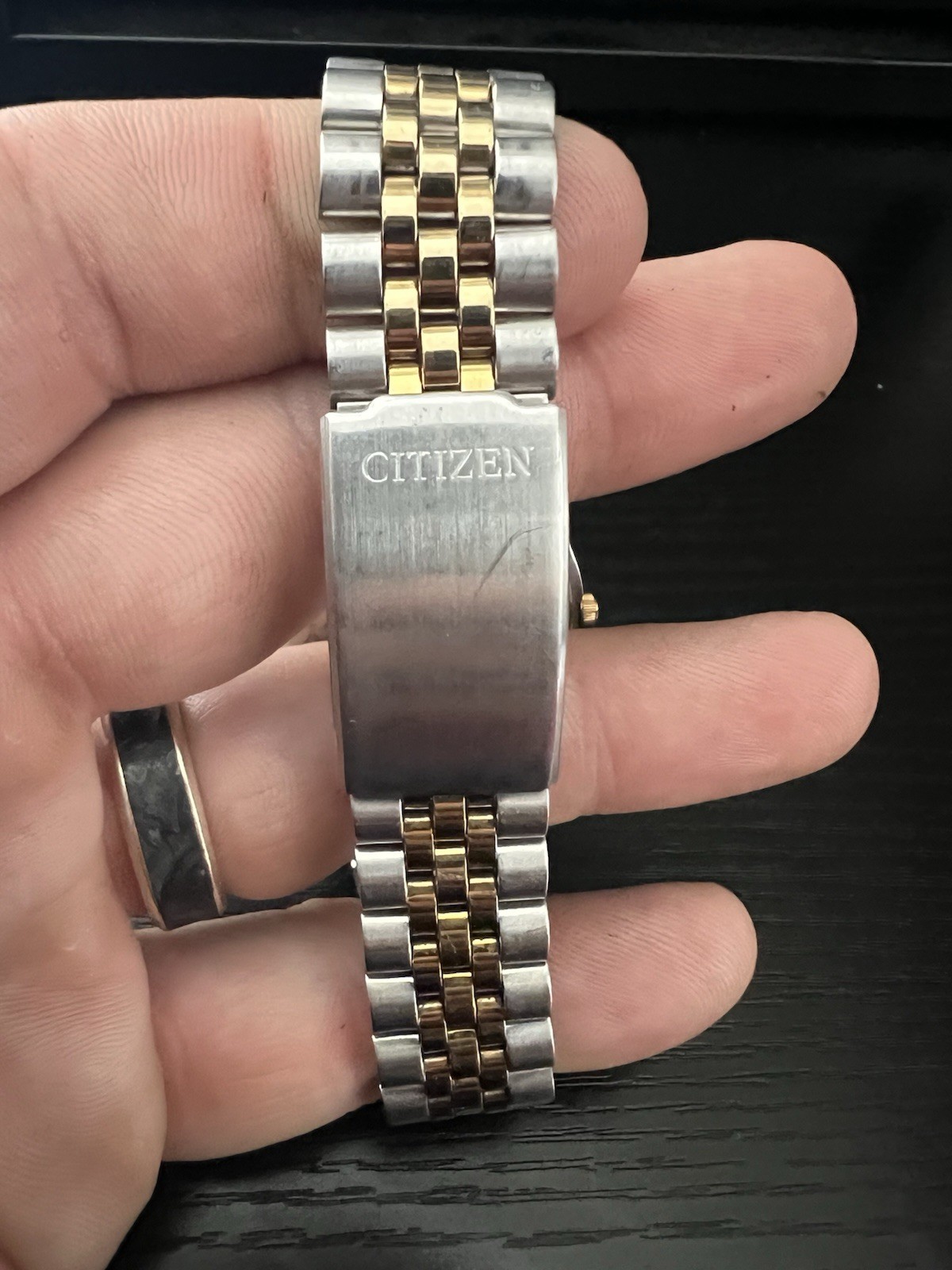 Citizen Quartz Two-Tone SS Bracelet Silver Dial Date Fluted Bezel 36.82mm