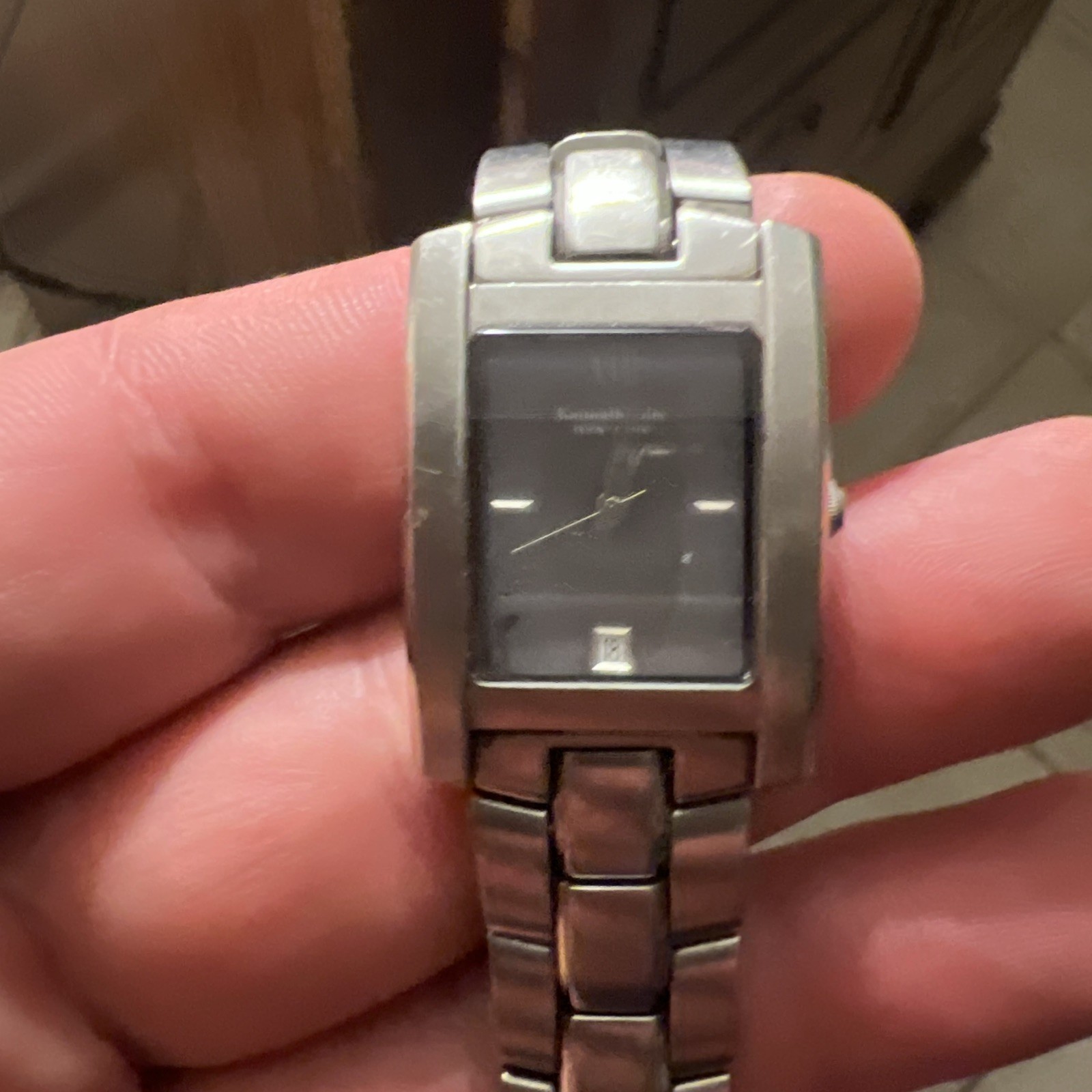 Kenneth Cole NY Men’s Quartz Watch –Rectangular Case, S Steel. Needs Battery.