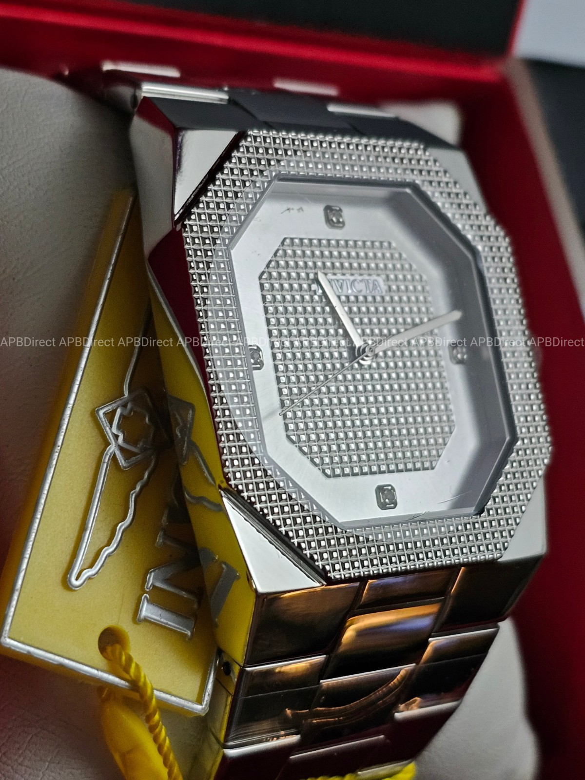 Invicta – CUADRO – Silver Plated SS High Polished Case & Bracelet – mens Watch