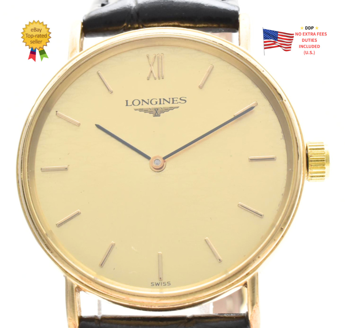 ▶️[Exc+5] LONGINES Grand Classic L4.637.2 Gold Logo Dial Quartz 33mm Men’s Watch
