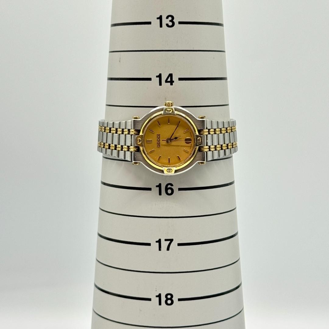 GUCCI Working Watch Date Gold Dial 3 Hands 9000L