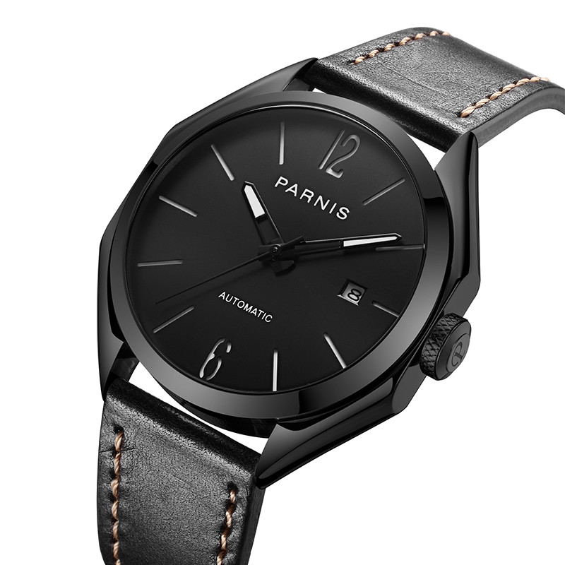 Parnis Men’s Watch Sapphire Glass Japan Miyota Automatic Movement Date Indicator