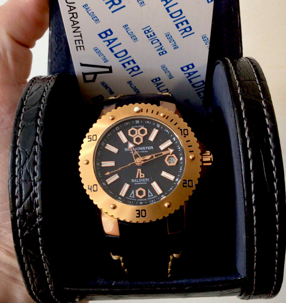 BALDIERI WATCH , LADIES, AUTOMATIC, 38MM, ROSE GOLD SEAMONSTER PANAREA, 20ATM,