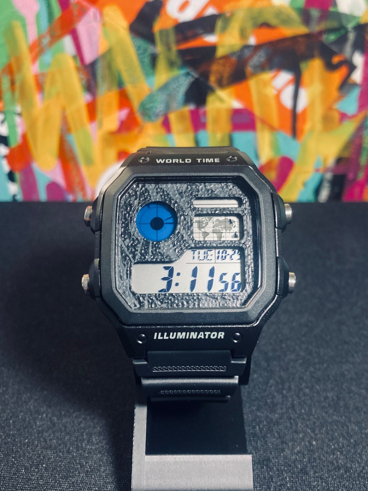 Custom Casio world time AE1200 blue onyx