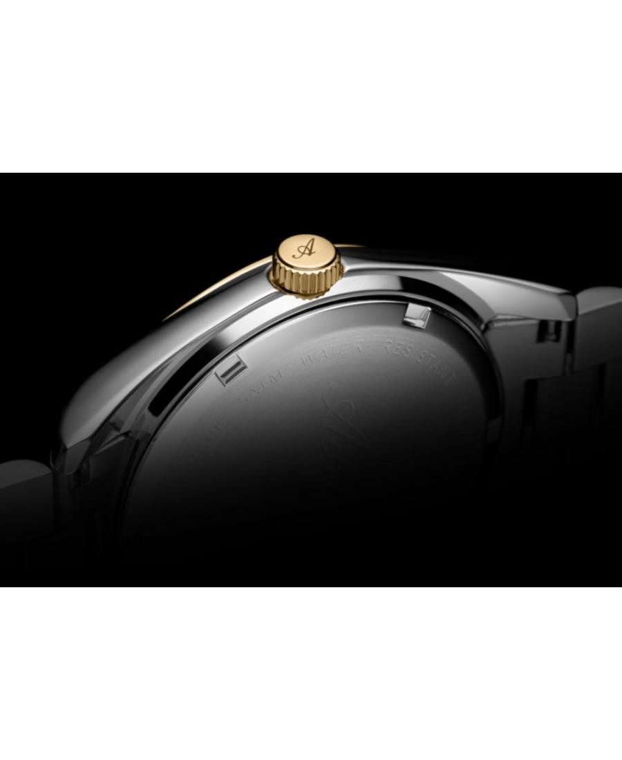 ADRIATICA Men Quartz Casual Watch Classic Dress Gold color Dial Waterproof Swiss