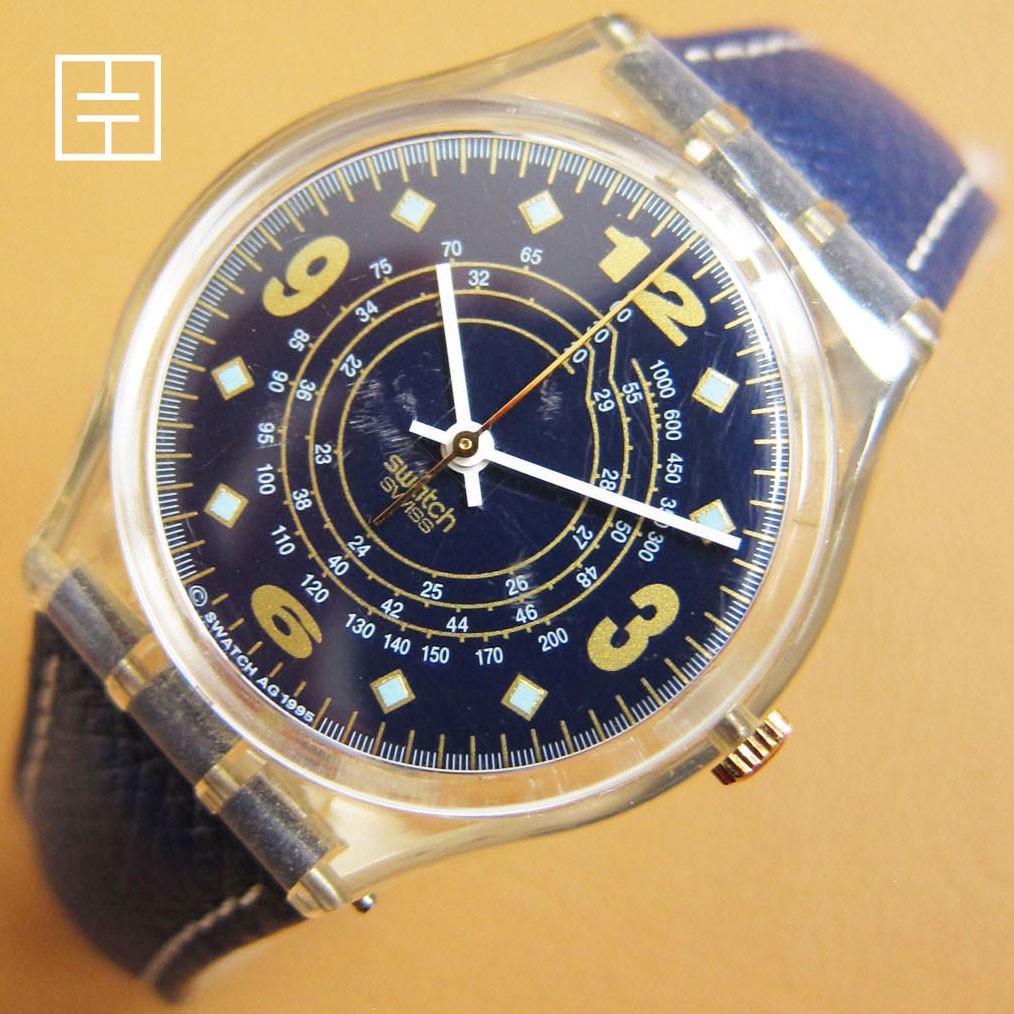 SWATCH AG 1995 Navy Unisex Quartz Watch (SWISS MADE)