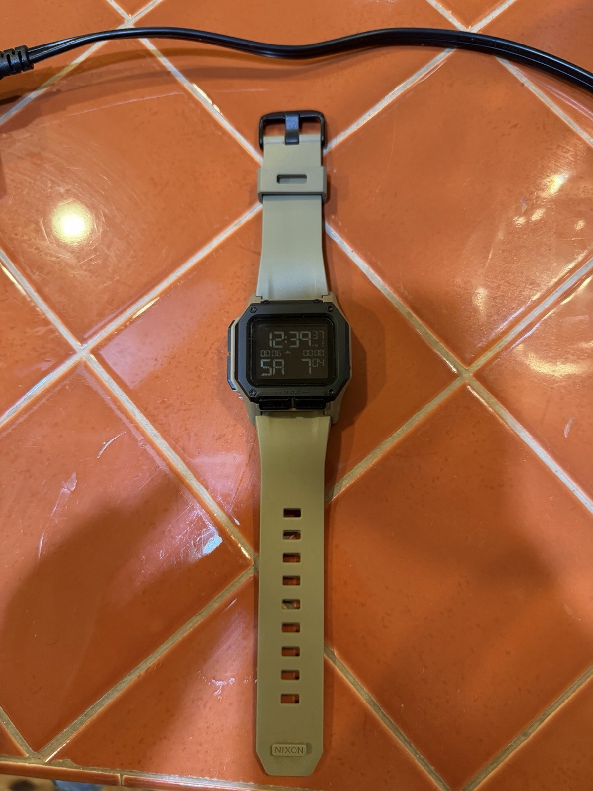 Nixon Regulus Men’s Digital Watch In Tan Used No Box