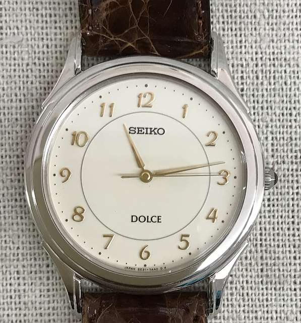 SEIKO Dolce 5E31-7A40 Silver Dial Quartz Mens Watch Auth Japan