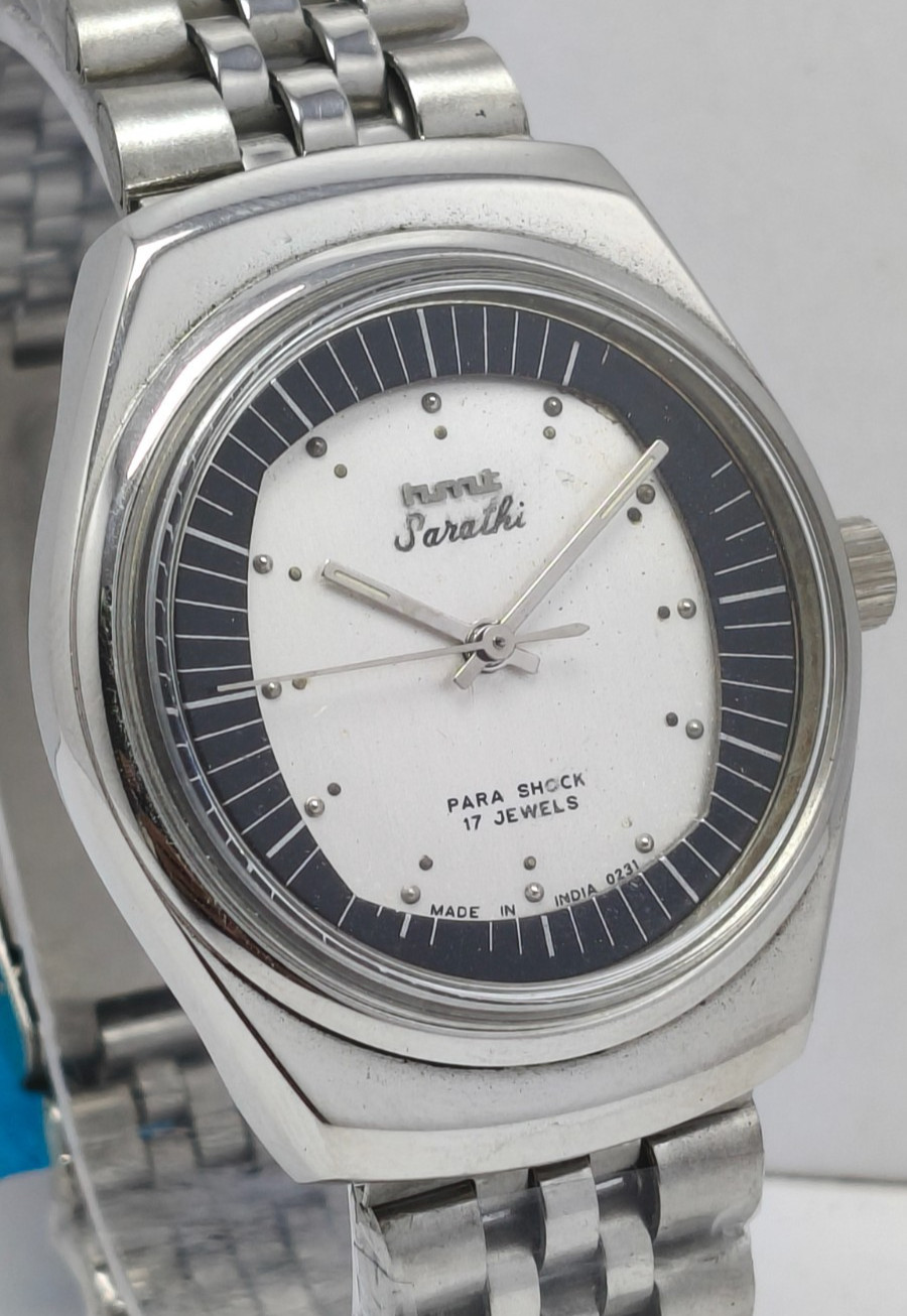 HMT Sarathi 17J Hand Winding Wrist Watch For Men’s In Working Condition