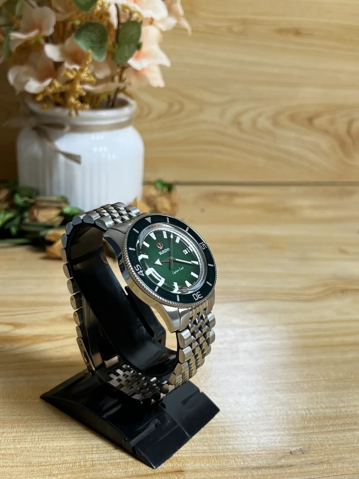 Rare Rado Captain Cook Automatic Stainless Steel Men’s Green Dial Swiss Watch