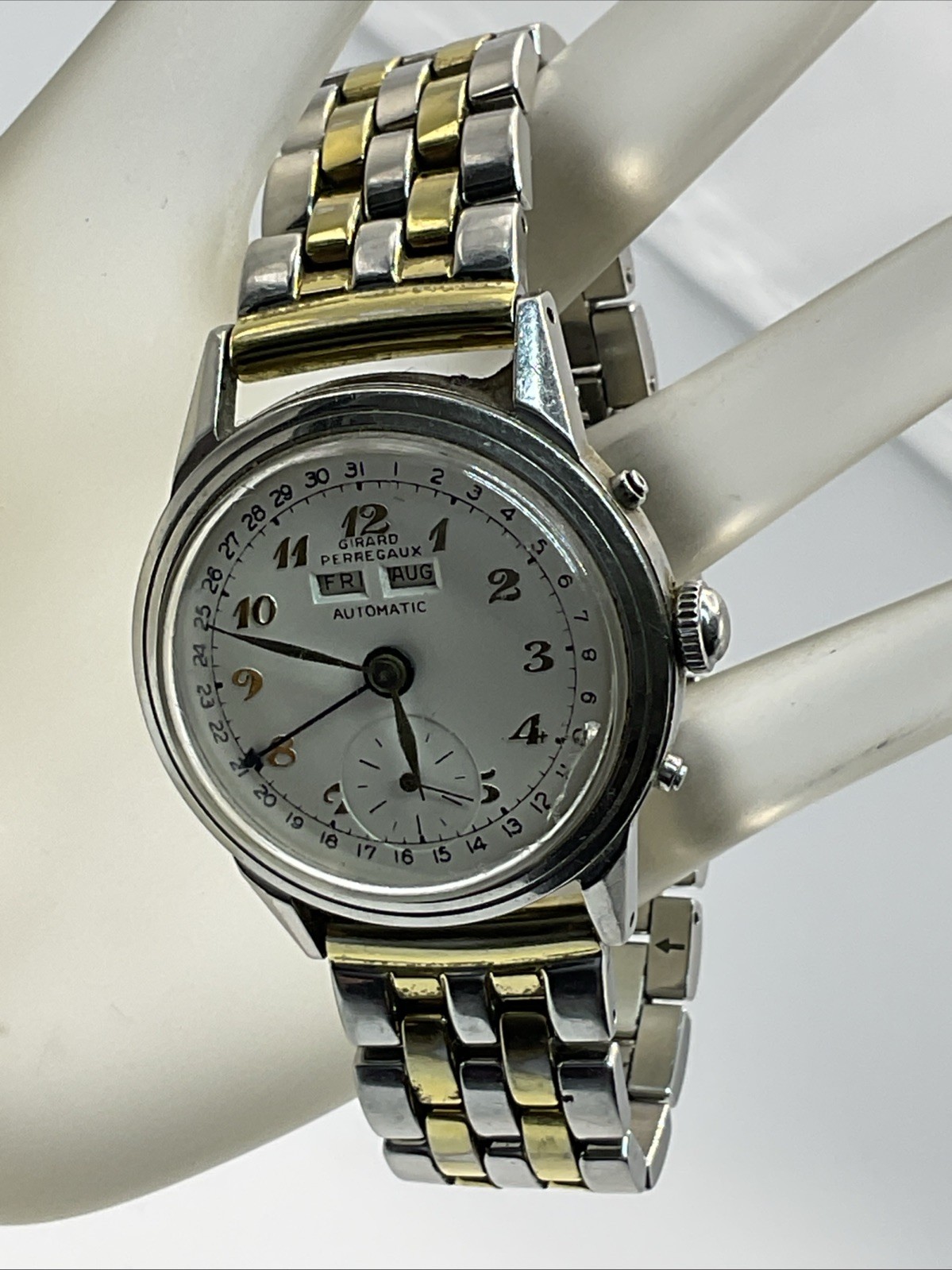 Girard Perregaux 6083 44BF Automatic Calendar 34mm Mens Watch REFINISHED DIAL