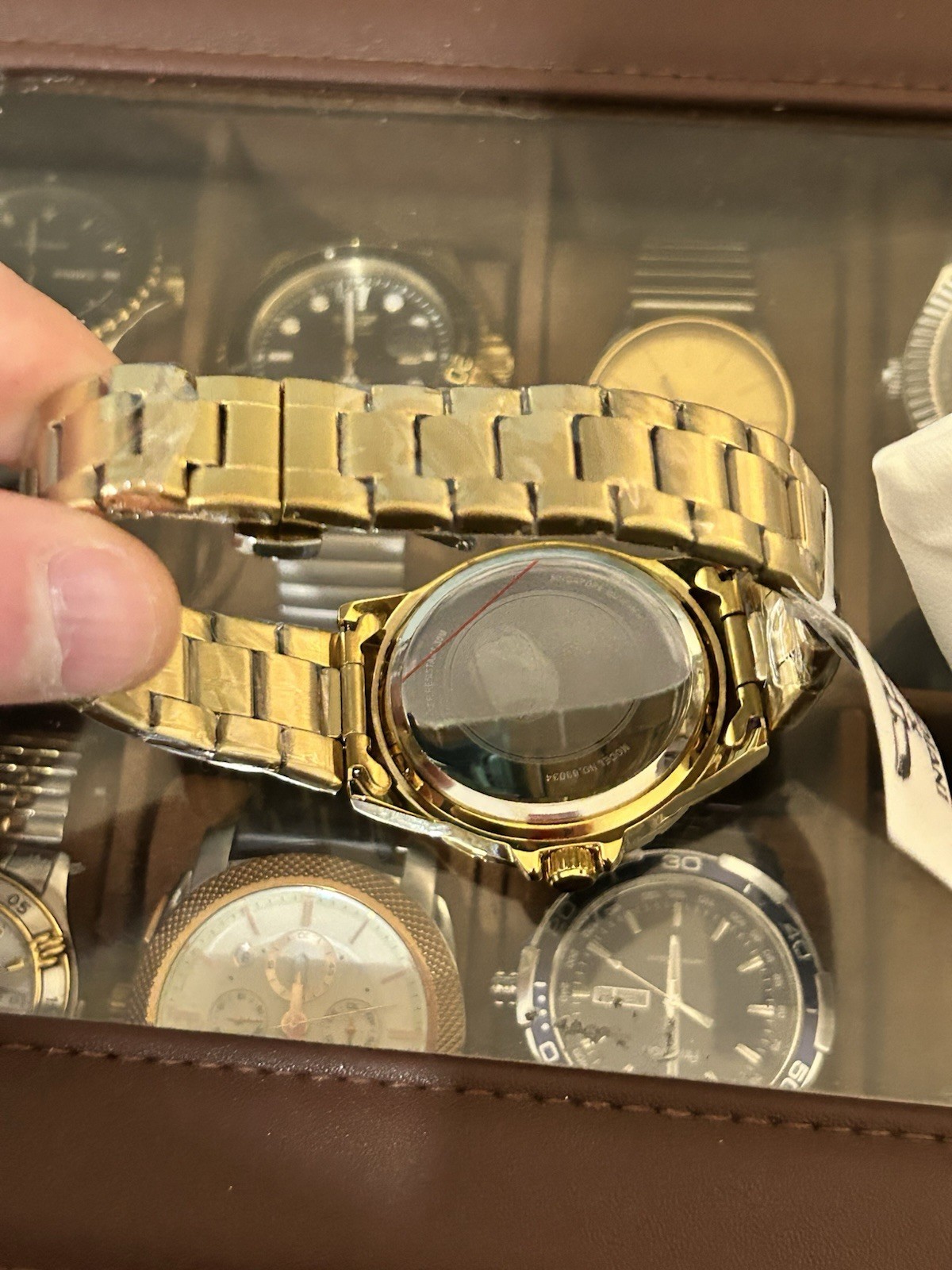 Invicta Specialty men’s watch (model 69034) a 42mm gold tone case green dial