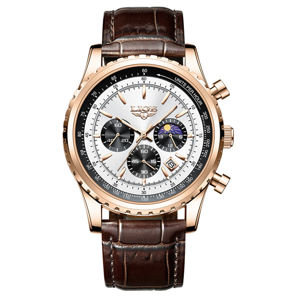 LIGE Men Business Watch Top Brand Luxury Men Wrist Watch Casual Leather Watches