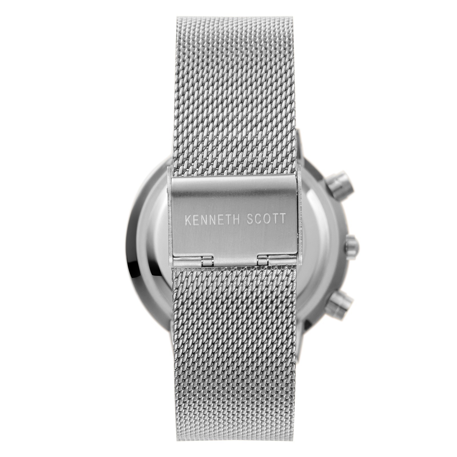 Kenneth Scott Men’s Multi-Function Casual Watch | Black Dial, Silver Mesh Strap