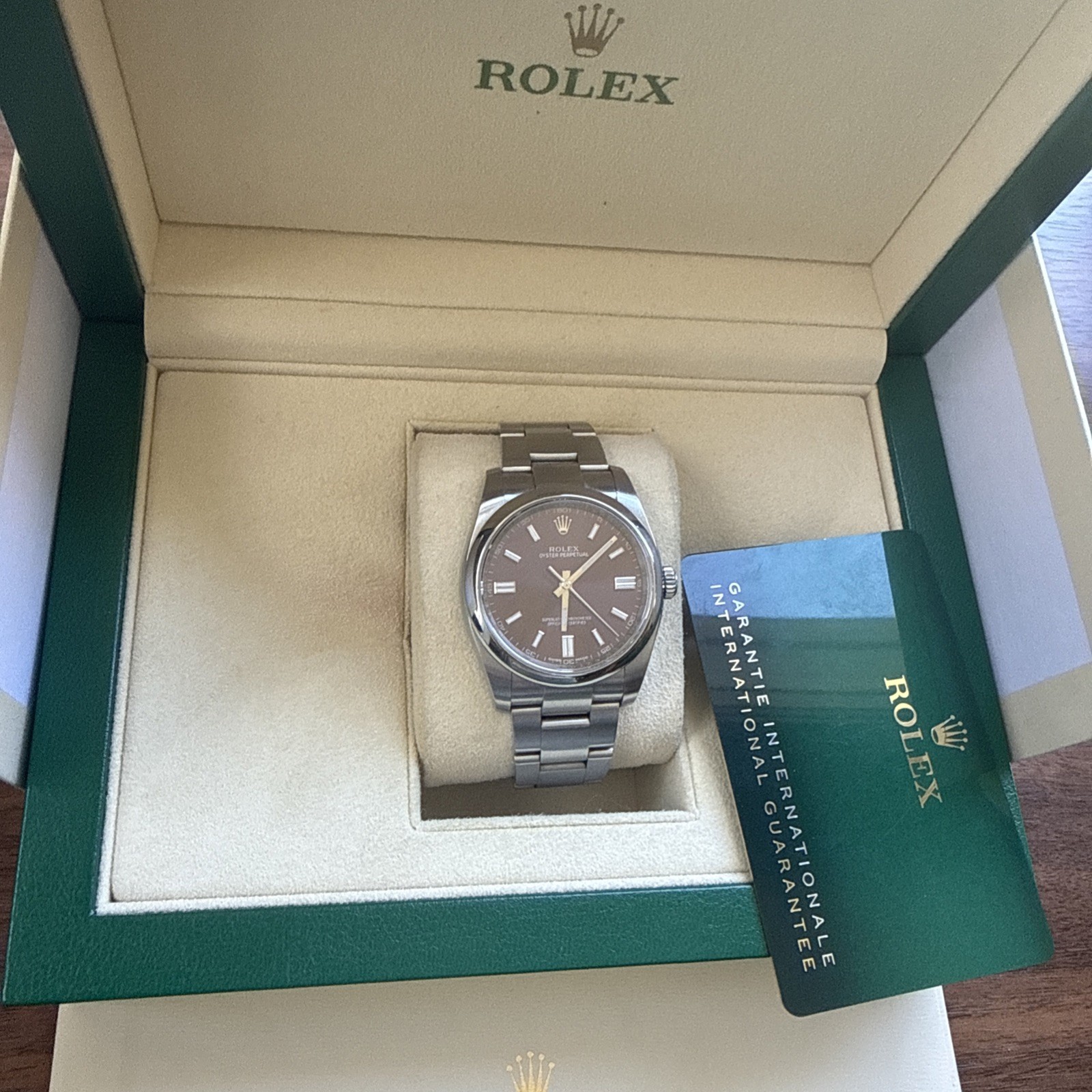 Rolex Oyster Perpetual Steel Purple Grape Dial 36mm Automatic Mens Watch 116000