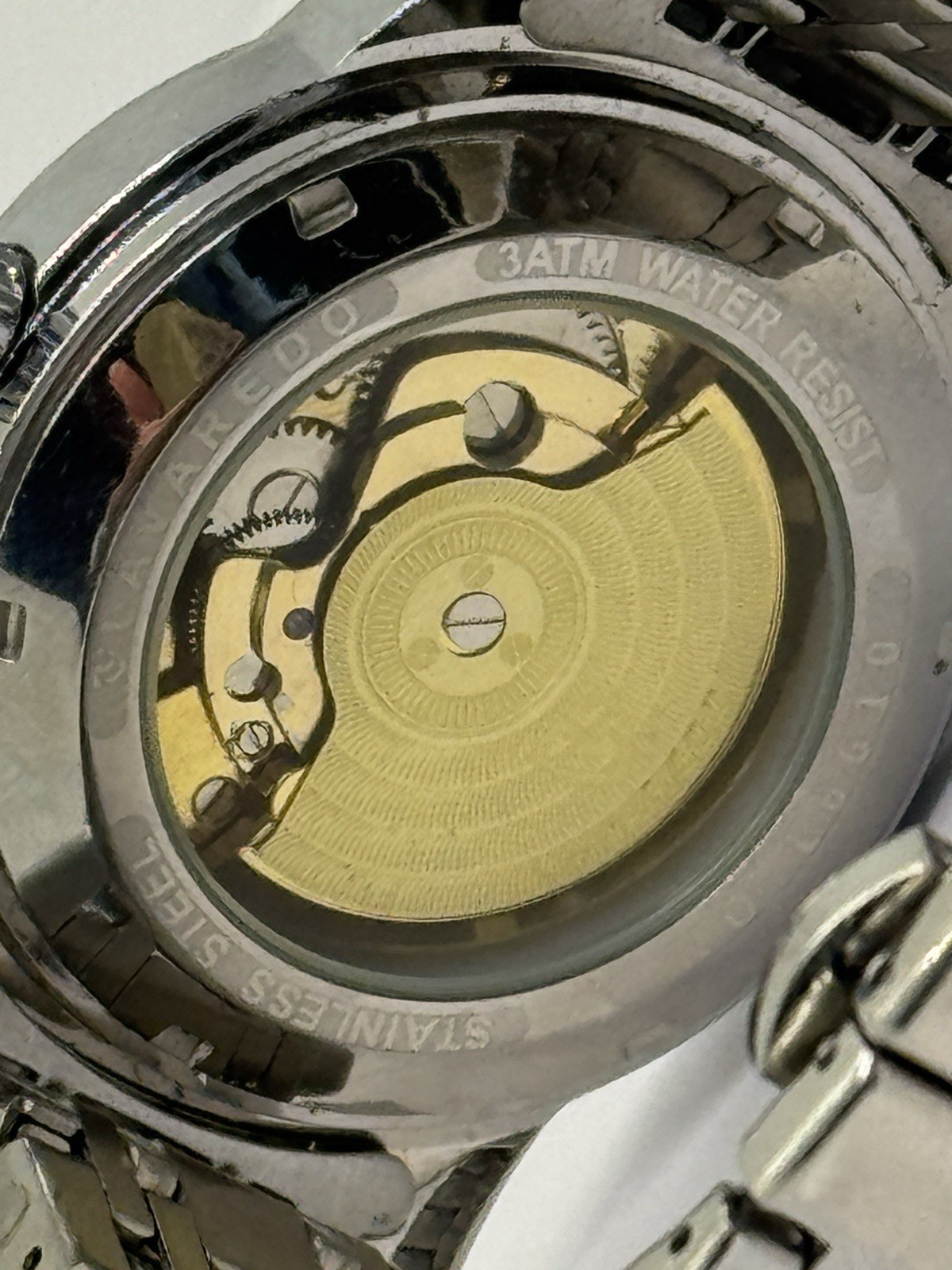 Lavaredo Automatic Diamond Blue Dial Watch Silver Gold Skeleton WR