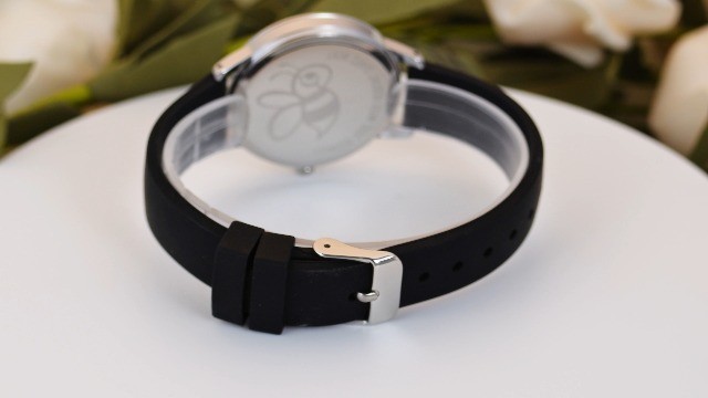 Classic Analog Watch – White Dial, Arabic Numerals, Non-Ticking, Exam Friendly,
