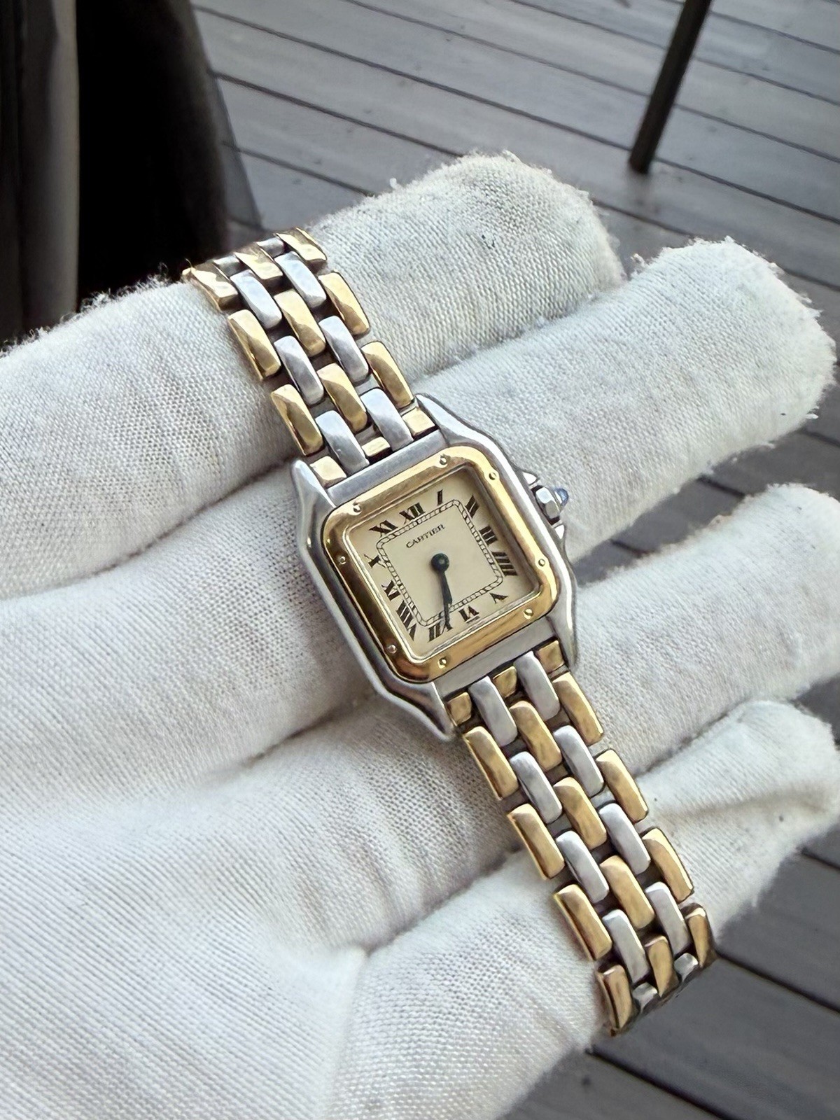 Cartier Panthere 22mm Three Row Watch w/ Box & Booklet