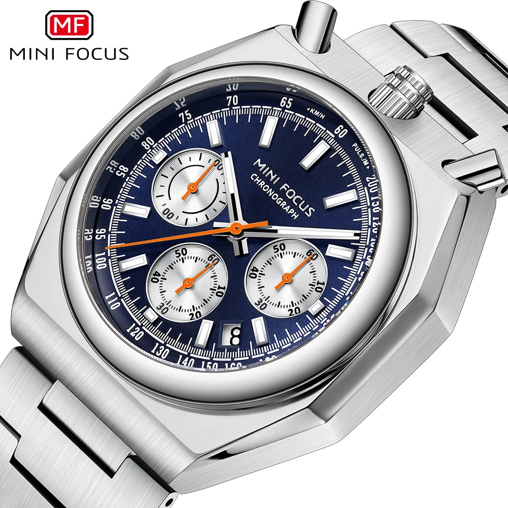MINI FOCUS Fashion Multifunctional Quartz Watch for Men Calendar Luminous Luxury