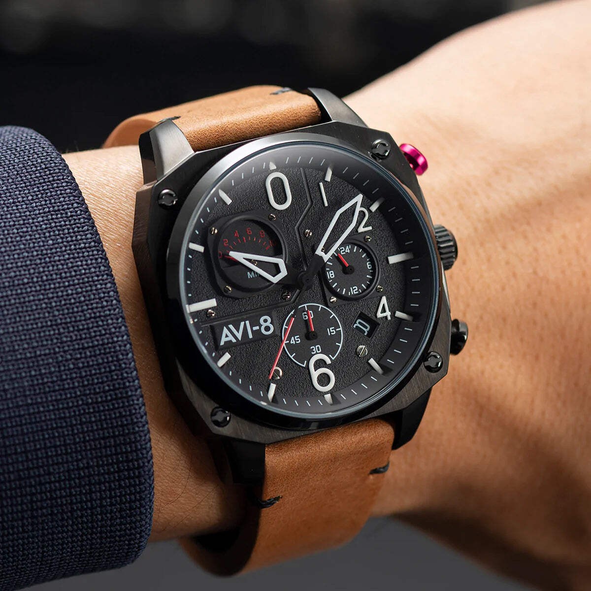 Hawker Hunter Retrograde Chronograph | Black Dial Wristwatch AV-4052-02