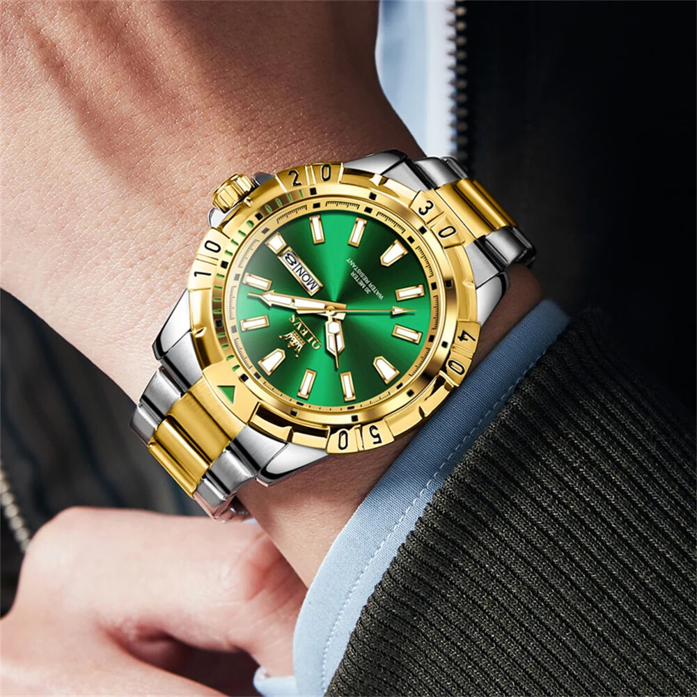 OLEVS LUXURY MEN’S WATCH WATERPROOF STAINLESS -STEEL