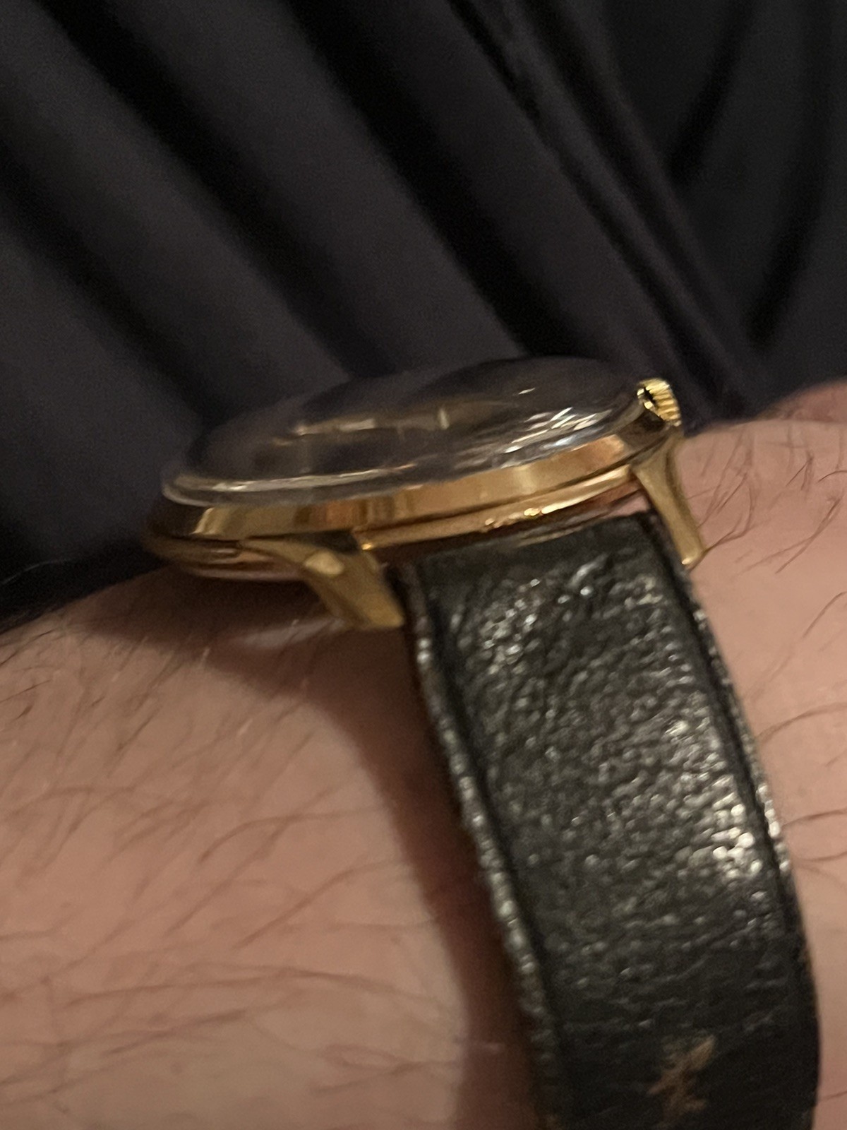 VINTAGE MARVEL WATCH MANUAL WIND sub second Gold Plate Calatrava Arabic Numerals