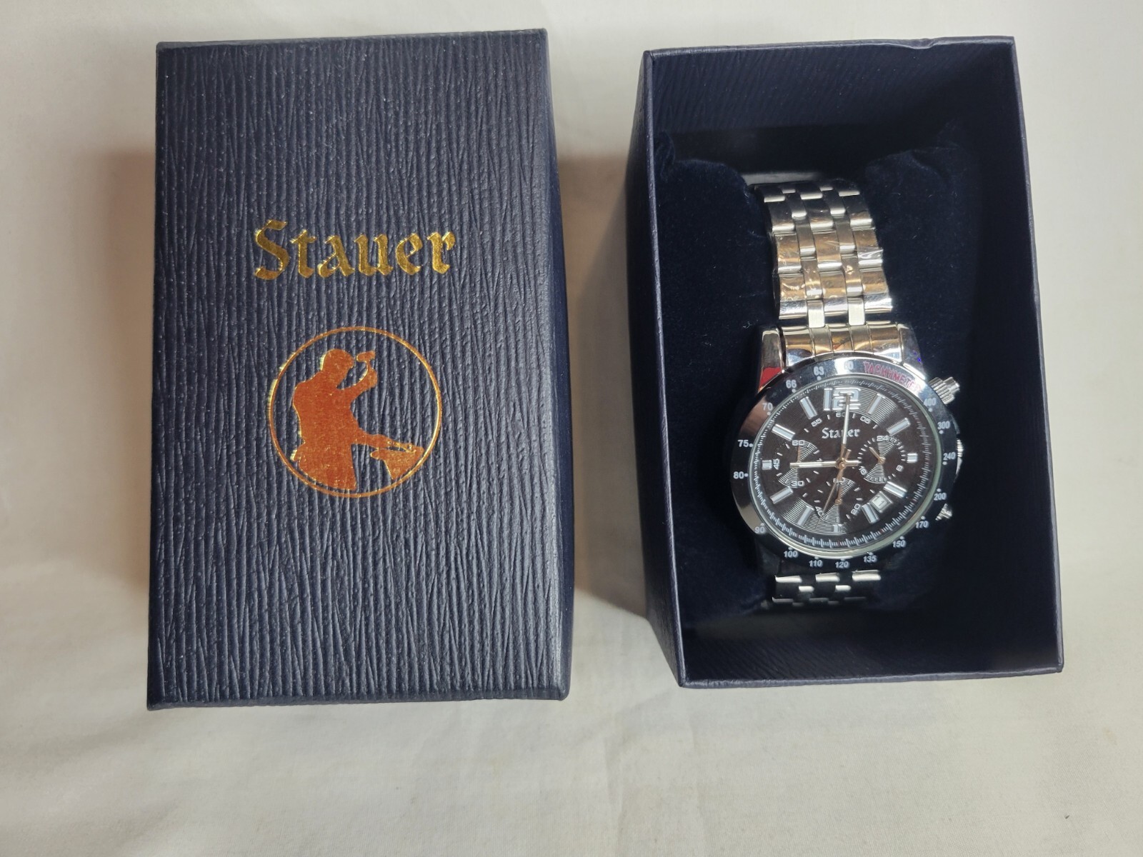 STAUER Model 38061 Jet-Setter Chronograph Watch – New In Box –