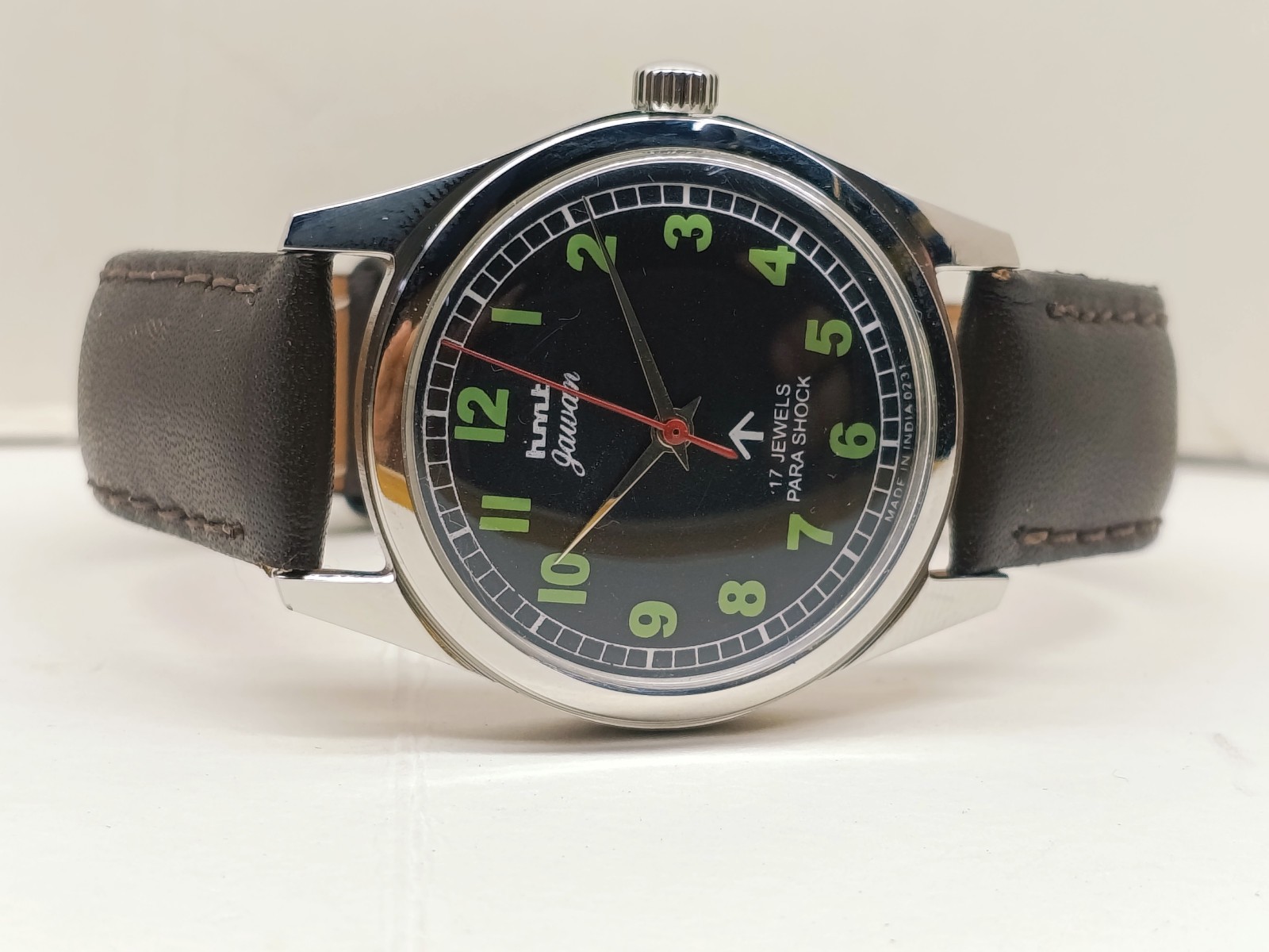 HAND WINDING VINTAGE HMT JAWAN BLACK DIAL MECHANICAL WATCH FOR MENS