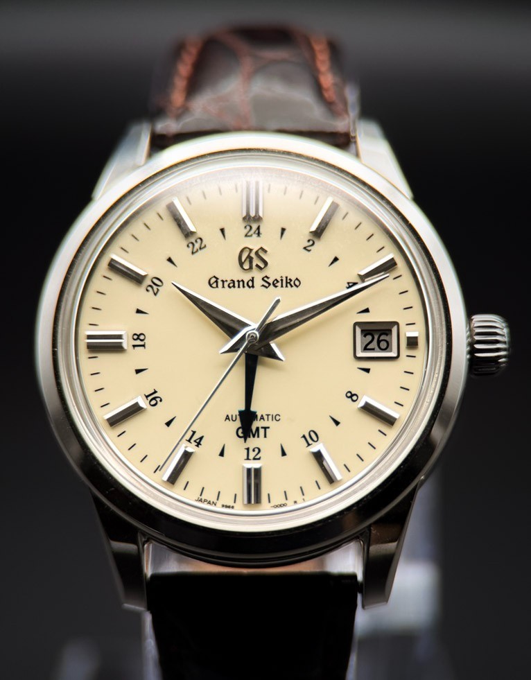 Grand Seiko SBGM221 GMT Automatic Ivory Dial Full Set 2021 Excellent 39.5mm