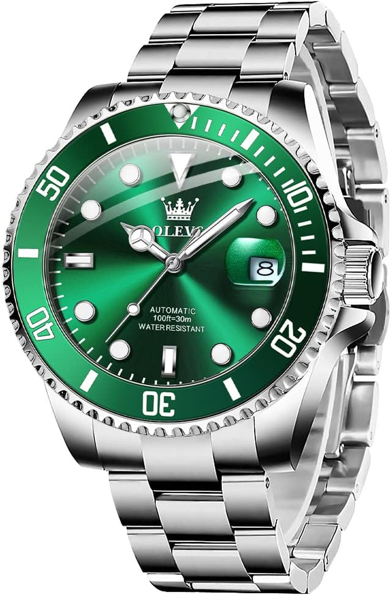 Stylish Men’s Waterproof Automatic Watch with Luminous Hands and Large Face