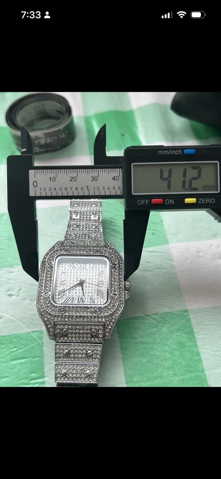 Halukakah Silver Tone Rhinestone Men’s Quartz Watch