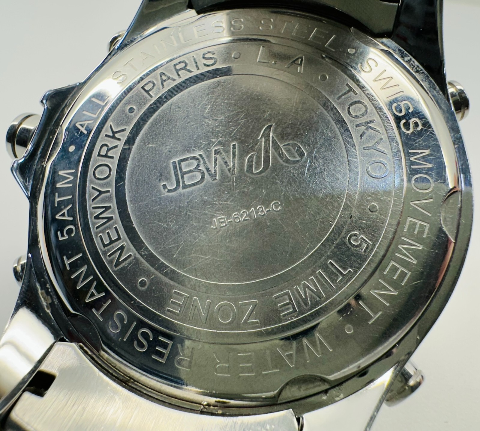 JBW Jet Setter SS Diamond Multi Time-Zone Men’s Watch JB-6213-C #170