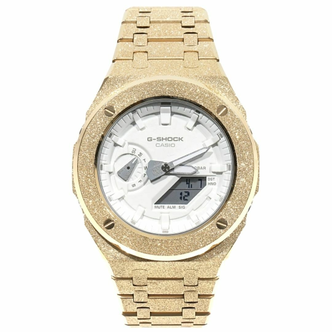 G-Shock GA2100 Frosted Gold Metal Custom Casioak CASIOAK White Dial Stainless St
