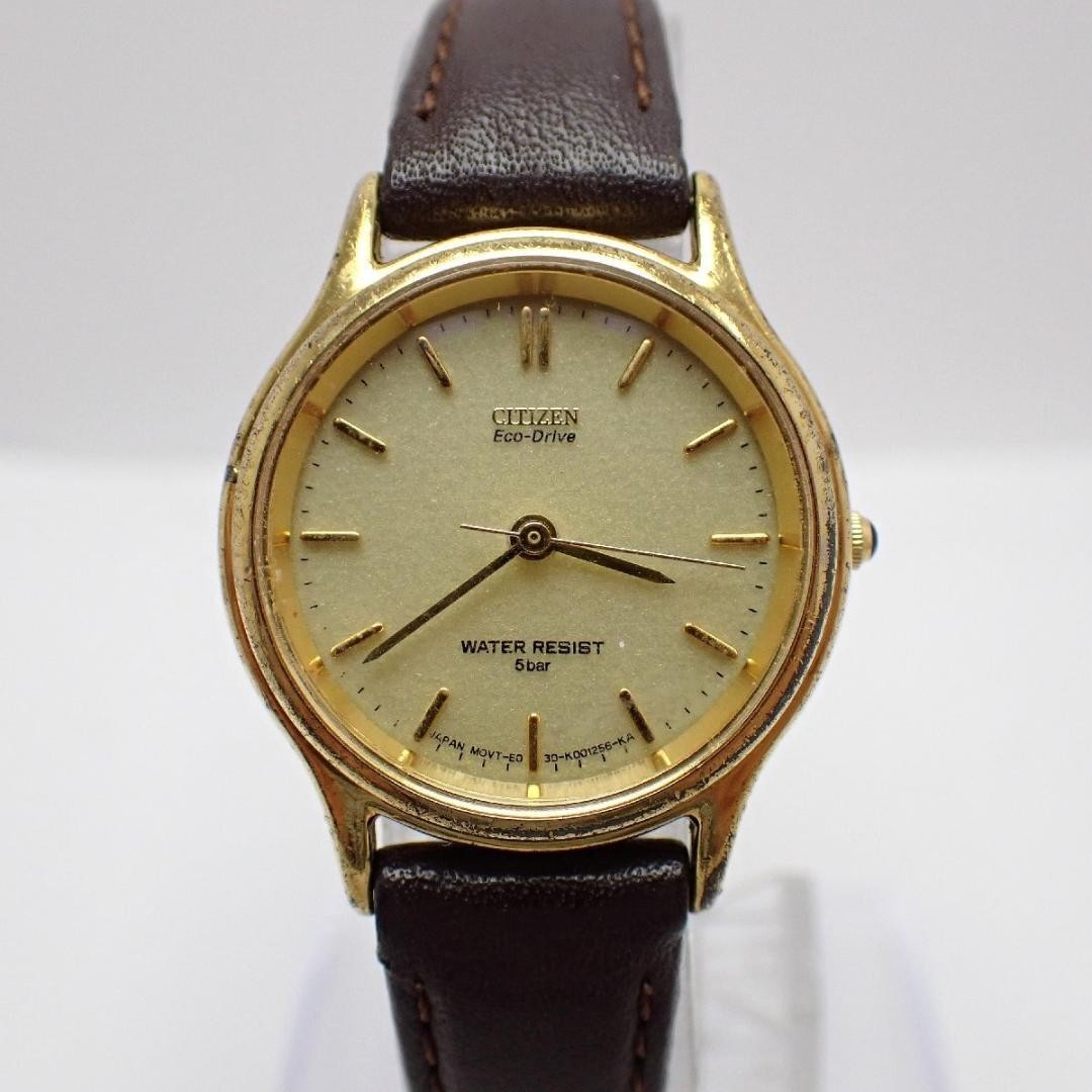 WORKING Citizen Eco-Drive E030-K0000882 CK Gold-Tone Solar Dress Watch | Japan