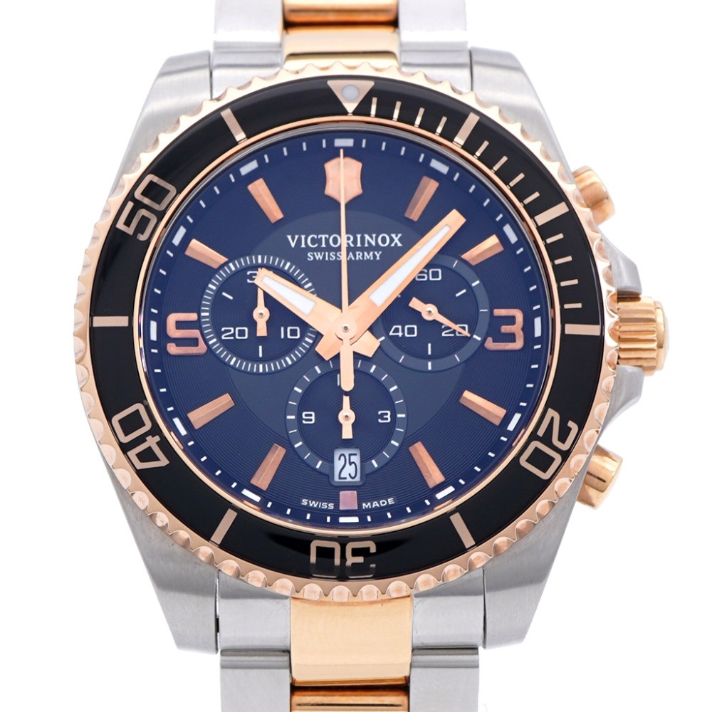 Victorinox SWISS ARMY 241952 Quartz Wrist watch Black/Pink Gold Stainless Steel