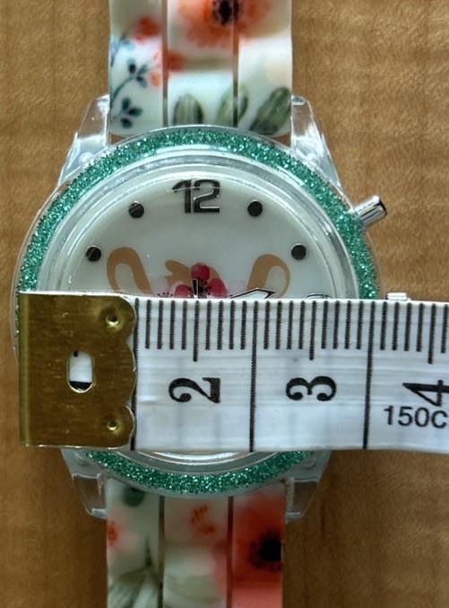 Accutime ALPACA Glitter Bezel Silicone Band Light-Up Floral Watch NEW BATTERIES