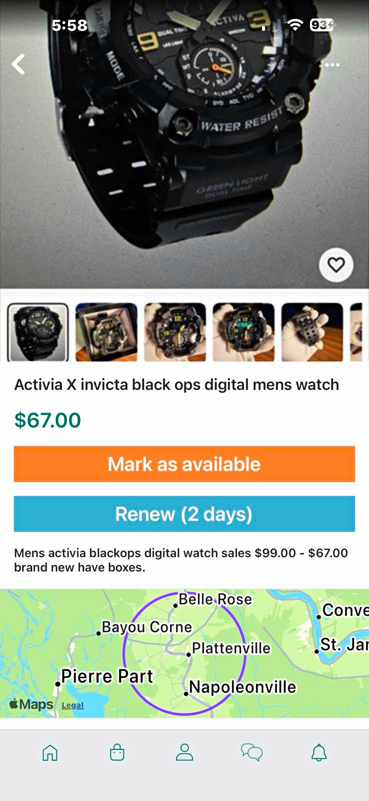 Activa Black Ops Men’s Analog/Digital Quartz Water Resistant Black Resin 52mm+